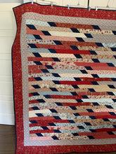 Load image into Gallery viewer, One-of-a-Kind Amish Style Quality Handmade Quilt, “Benny” is 66w x 79l, Reds, Blues, Greens and Ivory