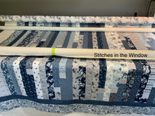 Load image into Gallery viewer, Amish Style Quilt, 65”w x 76.5”l, Blues & Greys