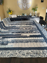 Load image into Gallery viewer, Amish Style Quilt, 65”w x 76.5”l, Blues & Greys