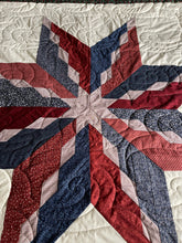 Load image into Gallery viewer, Quilt, Handmade Quality, 84.5”w, x 92.5”l, Reds, Blues,  Greens, Burgundy, and Creams