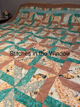 Load image into Gallery viewer, Quilt, Handmade Amish Style Quality , Queen Size,Yellows, Tans w/ Teals