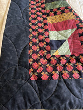 Load image into Gallery viewer, Amish Style Quality Quilt, 90”w x 90”l, Blacks, Rust, Yellows, Gold, Green w. Black Border