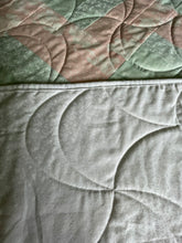 Load image into Gallery viewer, Amish Style Quilt, 71.5”w x 90”l, Pale Green and Pink