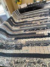 Load image into Gallery viewer, Amish Style Quilt, 65”w x 76.5”l, Blues & Greys