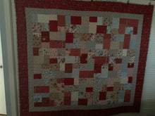 Load image into Gallery viewer, Quilt, Handmade One-of-a-Kind Amish Style Quality Reds, Blues. & Tans Full/Queen Size