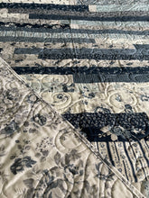 Load image into Gallery viewer, Amish Style Quilt, 65”w x 76.5”l, Blues & Greys