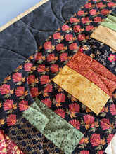 Load image into Gallery viewer, Amish Style Quality Quilt, 90”w x 90”l, Blacks, Rust, Yellows, Gold, Green w. Black Border