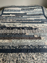 Load image into Gallery viewer, Amish Style Quilt, 65”w x 76.5”l, Blues & Greys
