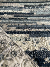 Load image into Gallery viewer, Amish Style Quilt, 65”w x 76.5”l, Blues & Greys