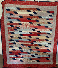 Load image into Gallery viewer, One-of-a-Kind Amish Style Quality Handmade Quilt, “Benny” is 66w x 79l, Reds, Blues, Greens and Ivory