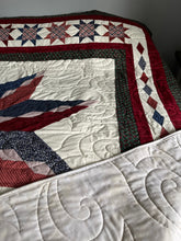 Load image into Gallery viewer, Quilt, Handmade Quality, 84.5”w, x 92.5”l, Reds, Blues,  Greens, Burgundy, and Creams