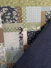 Load image into Gallery viewer, Quilt, Handmade One-of-a-Kind Amish Style Quality Reds, Blues. & Tans Full/Queen Size