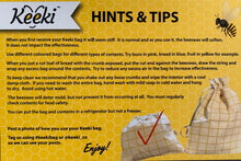 Load image into Gallery viewer, Keeki Bag - The FAMOUS “KEEKI” Bag, Beeswax Lined Linen Bag w/ drawstring, Kitchen Essential for every Kitchen