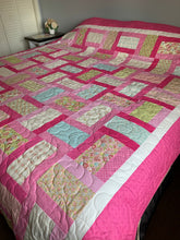 Load image into Gallery viewer, QUILT, Handmade Amish Style Quality Quilt, One-of-a-Kind- Pinks, Greens & Robin Blue Queen/King Size