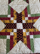 Load image into Gallery viewer, Amish Style Quality Quilt, 90”w x 90”l, Blacks, Rust, Yellows, Gold, Green w. Black Border