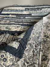 Load image into Gallery viewer, Amish Style Quilt, 65”w x 76.5”l, Blues & Greys