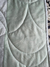 Load image into Gallery viewer, Amish Style Quilt, 71.5”w x 90”l, Pale Green and Pink