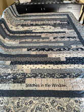 Load image into Gallery viewer, Amish Style Quilt, 65”w x 76.5”l, Blues & Greys