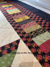 Load image into Gallery viewer, Amish Style Quality Quilt, 90”w x 90”l, Blacks, Rust, Yellows, Gold, Green w. Black Border