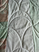Load image into Gallery viewer, Amish Style Quilt, 71.5”w x 90”l, Pale Green and Pink