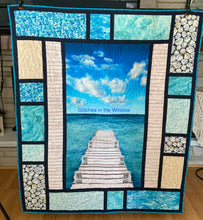 Load image into Gallery viewer, Beach with a Dock Quilt, 48’w x 58”L
