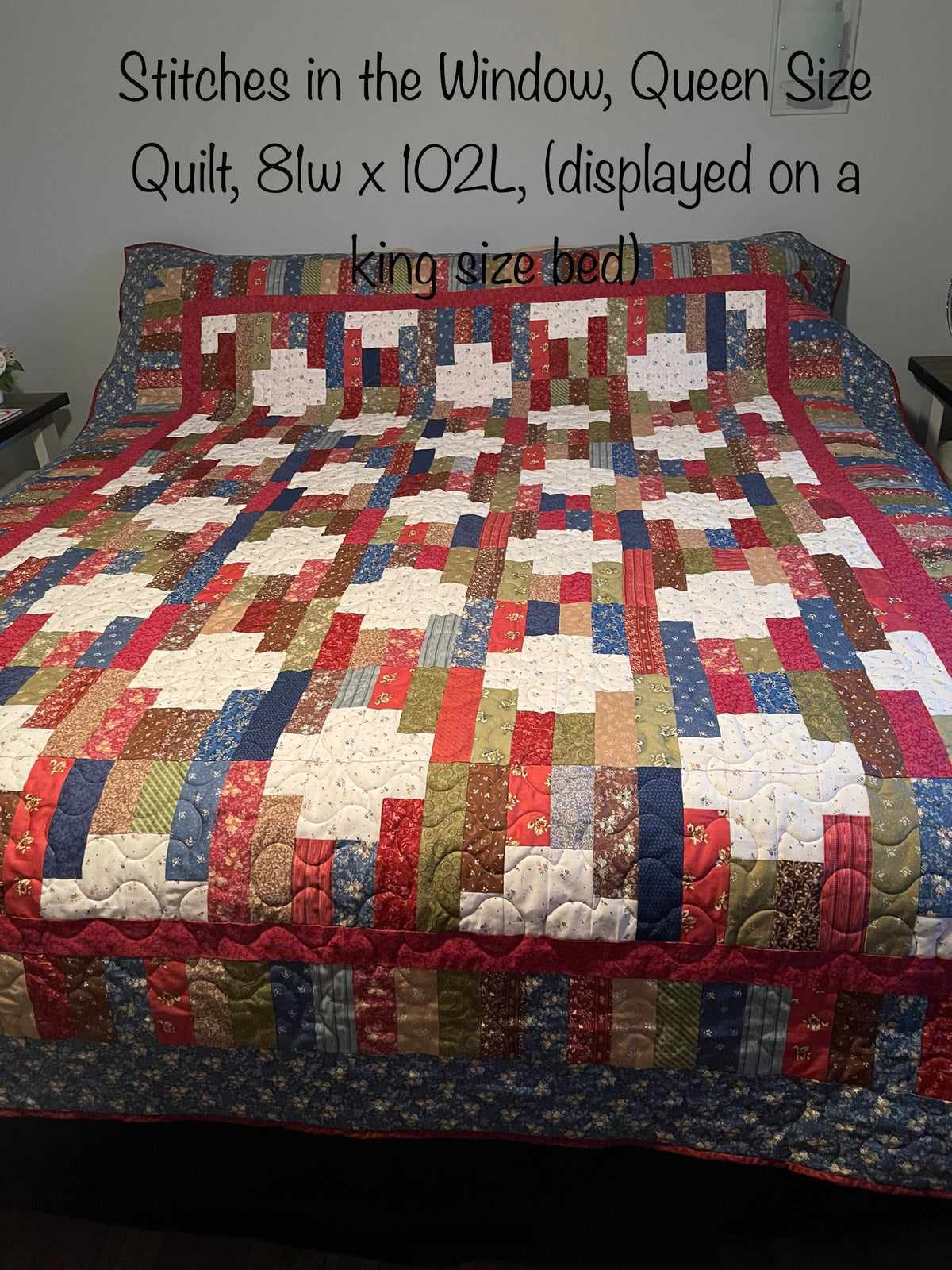 Amish Style Handmade Quality Quilt, Queen/King